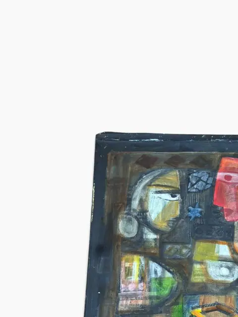 Abstract Faces — Expressionist Oil, Unframed - detail