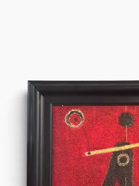 Abstract Figure on Red Ground — Signed Oil on Canvas, Framed - detail