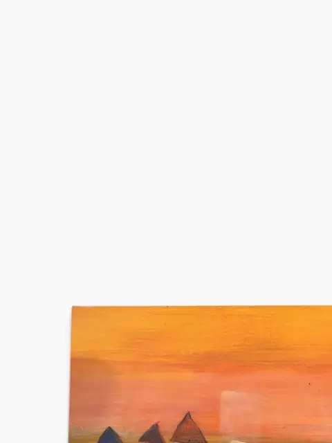 Abstract Village Landscape — Signed, Gallery-Wrapped Canvas - detail