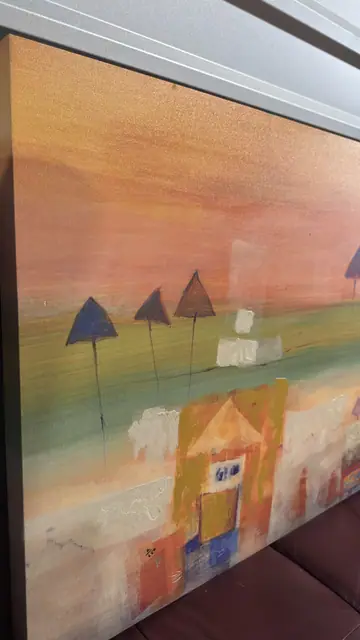 Abstract Village Landscape — Signed, Gallery-Wrapped Canvas - detail