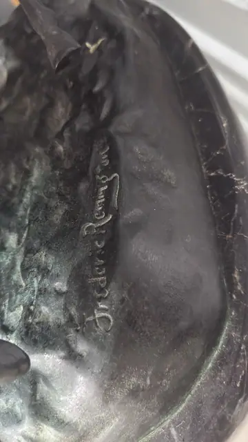 After Frederic Remington 'Coming Through the Rye' Bronze Group - detail