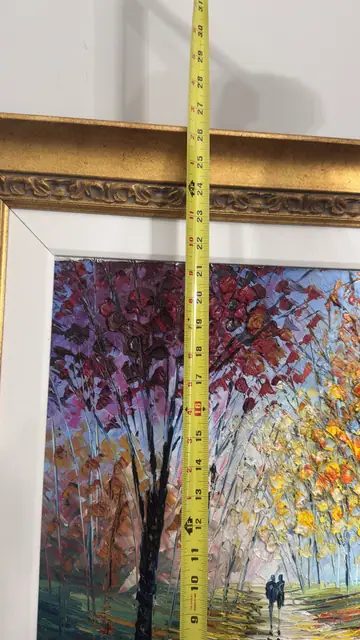 Autumn Park Alley — Slava Ilyayev, Signed Oil, Framed - detail