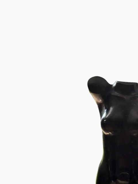 Black Marble Female Torso Sculpture - detail