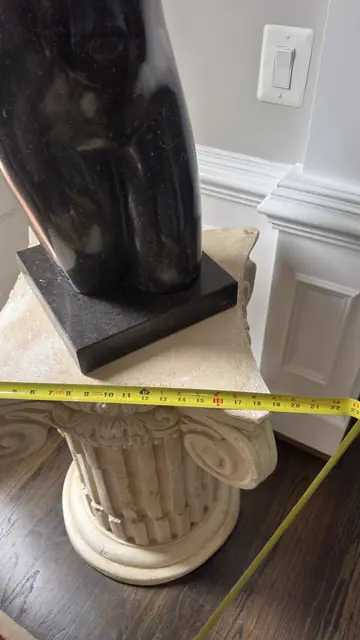 Black Marble Female Torso Sculpture - detail