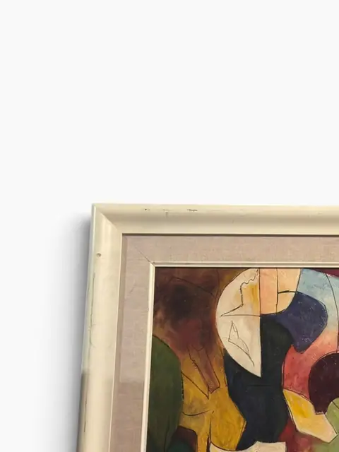Colorist Abstract Composition — Signed Oil on Canvas, Framed - detail