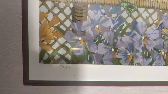 John Powell Conservatory Florals, Signed 194/300, Numbered Edition, Framed - signature