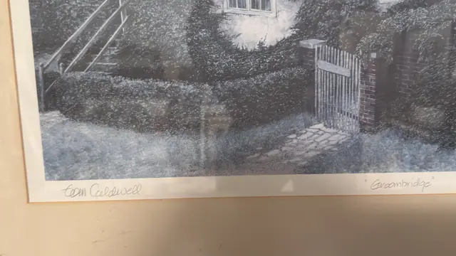 Groombridge, Signed Tom Caldwell Cottage Print, Numbered Edition, Framed, 1989 - signature