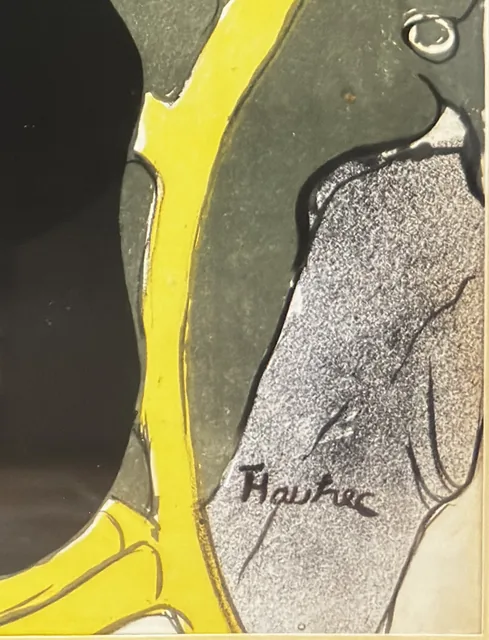 Divan Japonais Lithographic Poster After Toulouse-Lautrec, Black Frame - detail