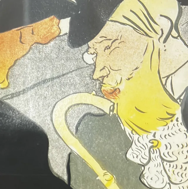Divan Japonais Lithographic Poster After Toulouse-Lautrec, Black Frame - detail