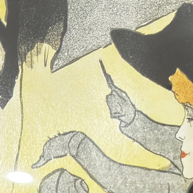 Divan Japonais Lithographic Poster After Toulouse-Lautrec, Black Frame - detail