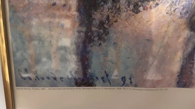 Monet's Years at Giverny Metropolitan Museum Poster, Claude Monet, Signed, Framed, 1978 - detail