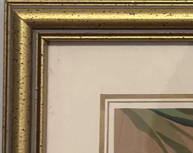 Chinese Butterflies with Orange Lily on Silk, Framed - detail