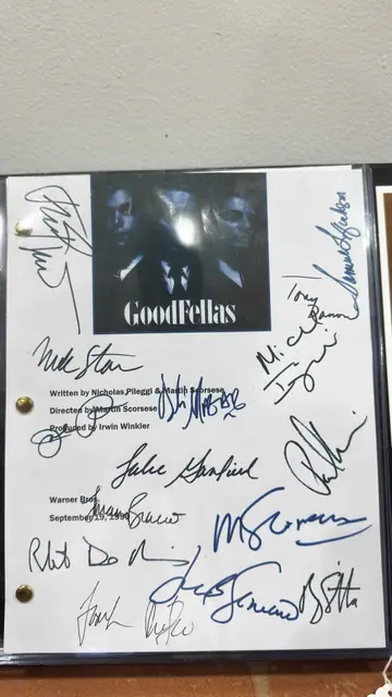 GoodFellas Limited Edition Autographed Script Display, Numbered Edition, Unframed - signature