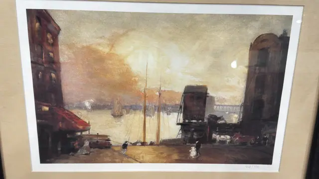 Cumulus Clouds East River, Numbered Giclee, Framed, 2002 - signature