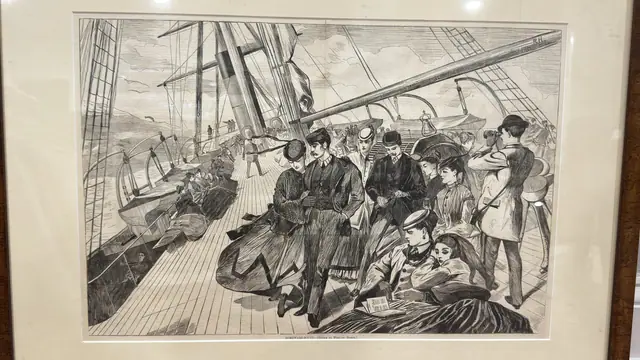 Winslow Homer Homeward-Bound Wood Engraving, Signed, Framed - detail