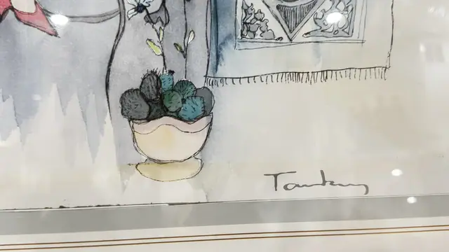 Blissful Moments, Itzchak Tarkay Serigraph, Signed in the Plate, Framed, 2007 - detail