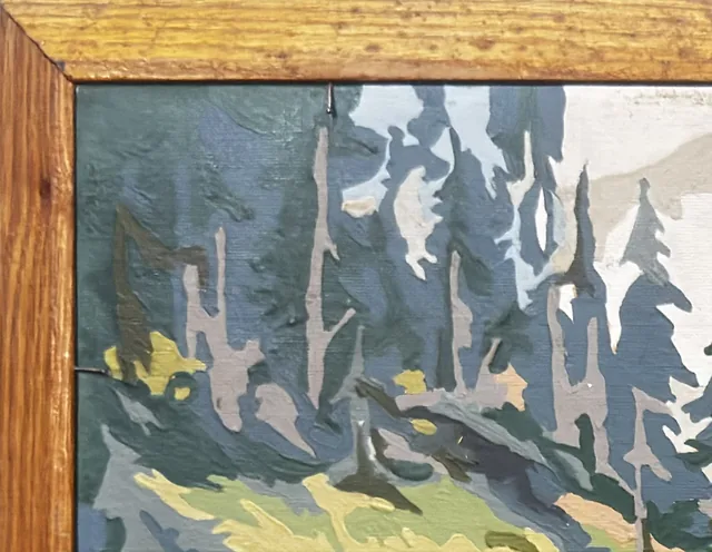Two Stags in a Wooded Stream, Framed - detail