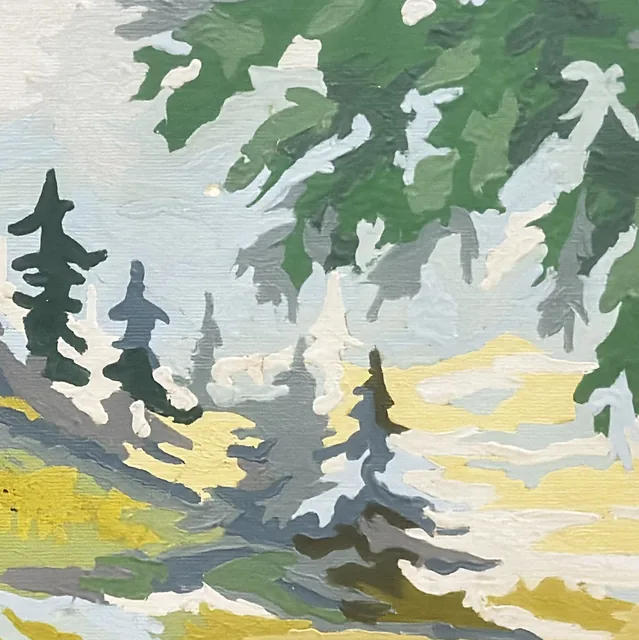 Two Stags in a Wooded Stream, Framed - detail