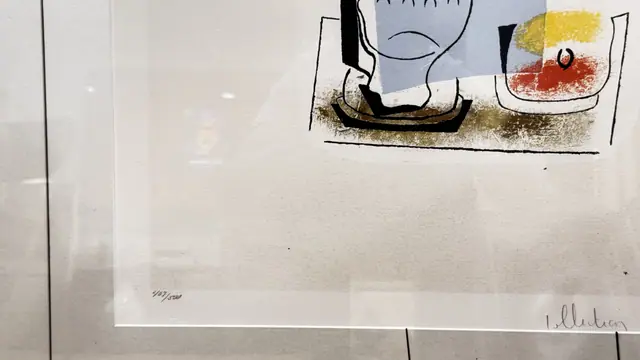 Picasso Nature Morte au Verre Lithograph, Pablo Picasso, Numbered Edition, Framed - detail