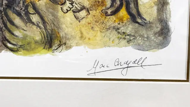 Chagall Exodus Moses Sees His People Suffer, MARC CHAGALL, Signed in the Plate, Framed, 2014 - signature