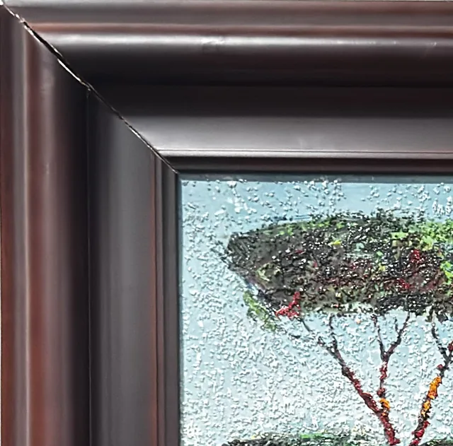 Tuscan Pines Above Blossoming Fields, Framed - detail