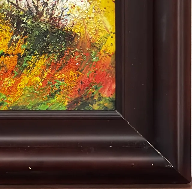 Tuscan Pines Above Blossoming Fields, Framed - detail