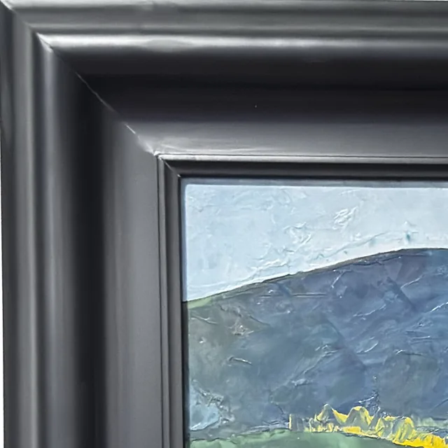 Provencal Fields With Yellow Farmhouse, Signed, Framed - detail