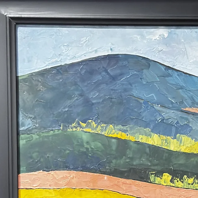 Provencal Fields With Yellow Farmhouse, Signed, Framed - detail