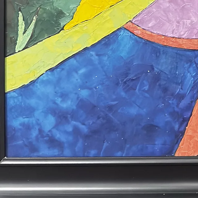 Provencal Fields With Yellow Farmhouse, Signed, Framed - detail