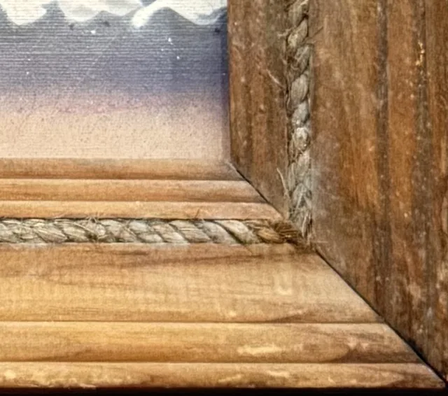 Naive Winter Scene with Buggy and Geese, Framed - detail