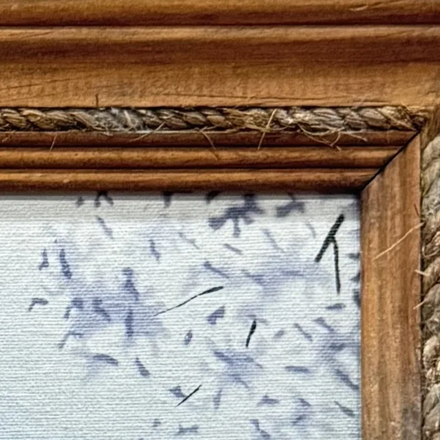 Naive Winter Scene with Buggy and Geese, Framed - detail