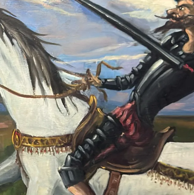 Don Quixote Charging the Windmills, Framed - detail