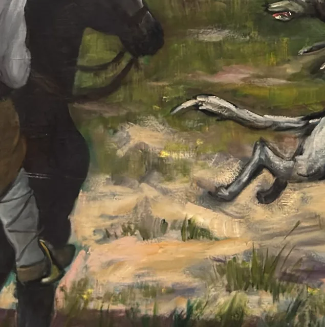 Don Quixote Charging the Windmills, Framed - detail