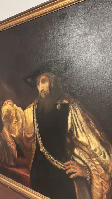 Scholar with a Bust Old Master Copy, Framed - detail