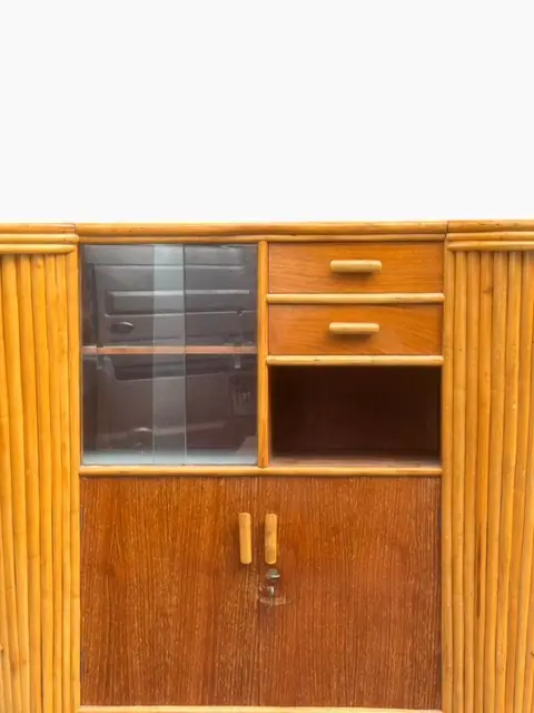 Italian Bamboo Bar Cabinet in the French Riviera Taste - detail