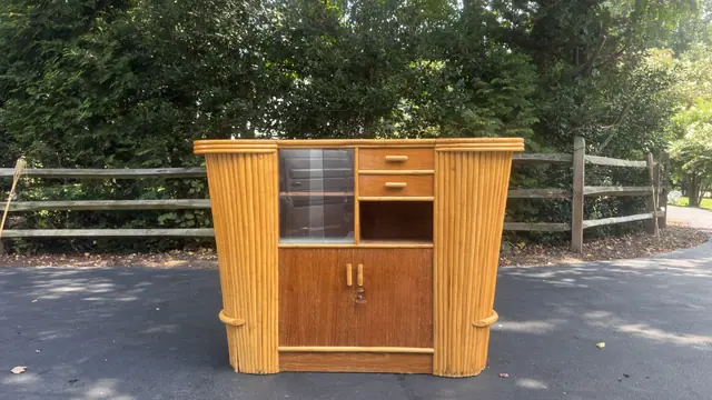Italian Bamboo Bar Cabinet in the French Riviera Taste - detail
