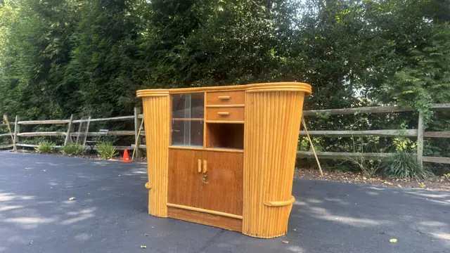 Italian Bamboo Bar Cabinet in the French Riviera Taste - detail