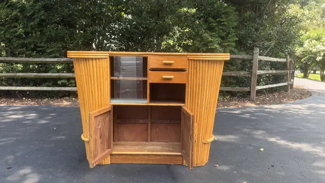 Italian Bamboo Bar Cabinet in the French Riviera Taste - detail