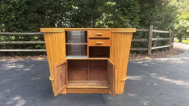 Italian Bamboo Bar Cabinet in the French Riviera Taste - detail
