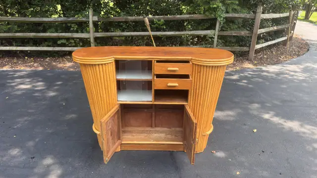 Italian Bamboo Bar Cabinet in the French Riviera Taste - detail