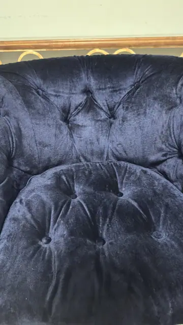 Italian Chrome and Velvet Swivel Lounge Chair in the Style of Gastone Rinaldi - detail