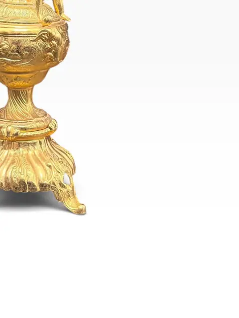 Italian-Style Gilt Bronze Urn with Putto Handles, 19th-Century Taste - detail