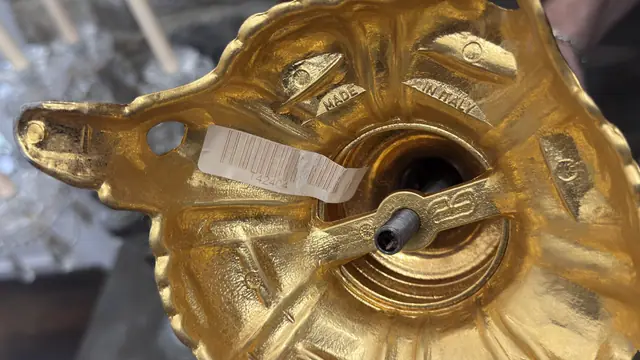 Italian-Style Gilt Bronze Urn with Putto Handles, 19th-Century Taste - detail