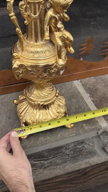 Italian-Style Gilt Bronze Urn with Putto Handles, 19th-Century Taste - detail
