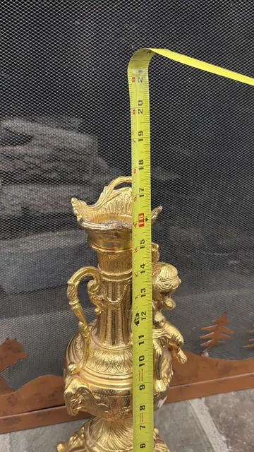 Italian-Style Gilt Bronze Urn with Putto Handles, 19th-Century Taste - detail