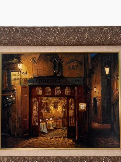 La Casona — European Street Café by Night - detail