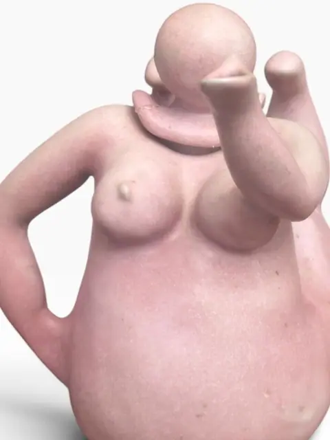 Maggie Brunton Signed Ceramic Abstract Female Figure - detail