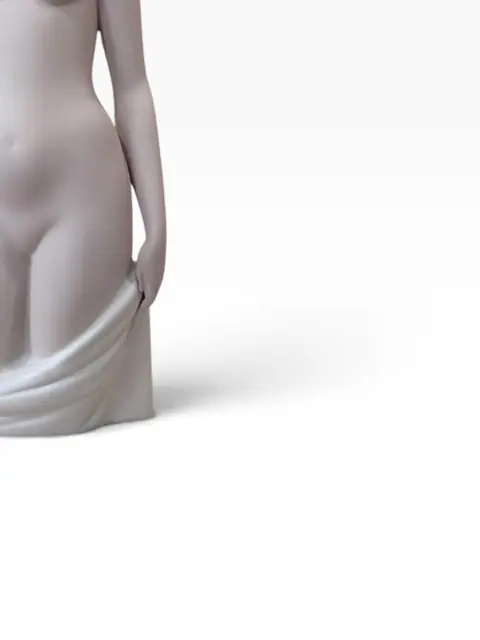 Matte Bisque Porcelain Standing Female Nude - detail