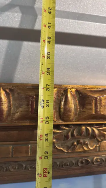 Mediterranean Harbor — Large-Format Oil in Carved Gilt Frame - detail