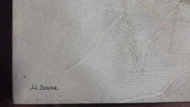 Monochrome Organic Abstract — Signed Canvas, Unframed - detail